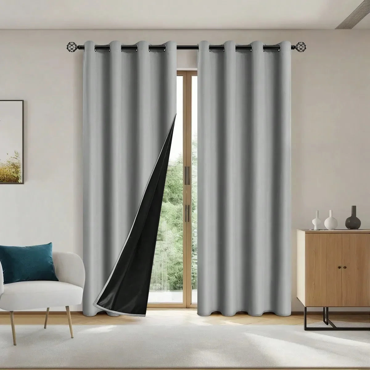 Solid Blackout Grommet Curtain