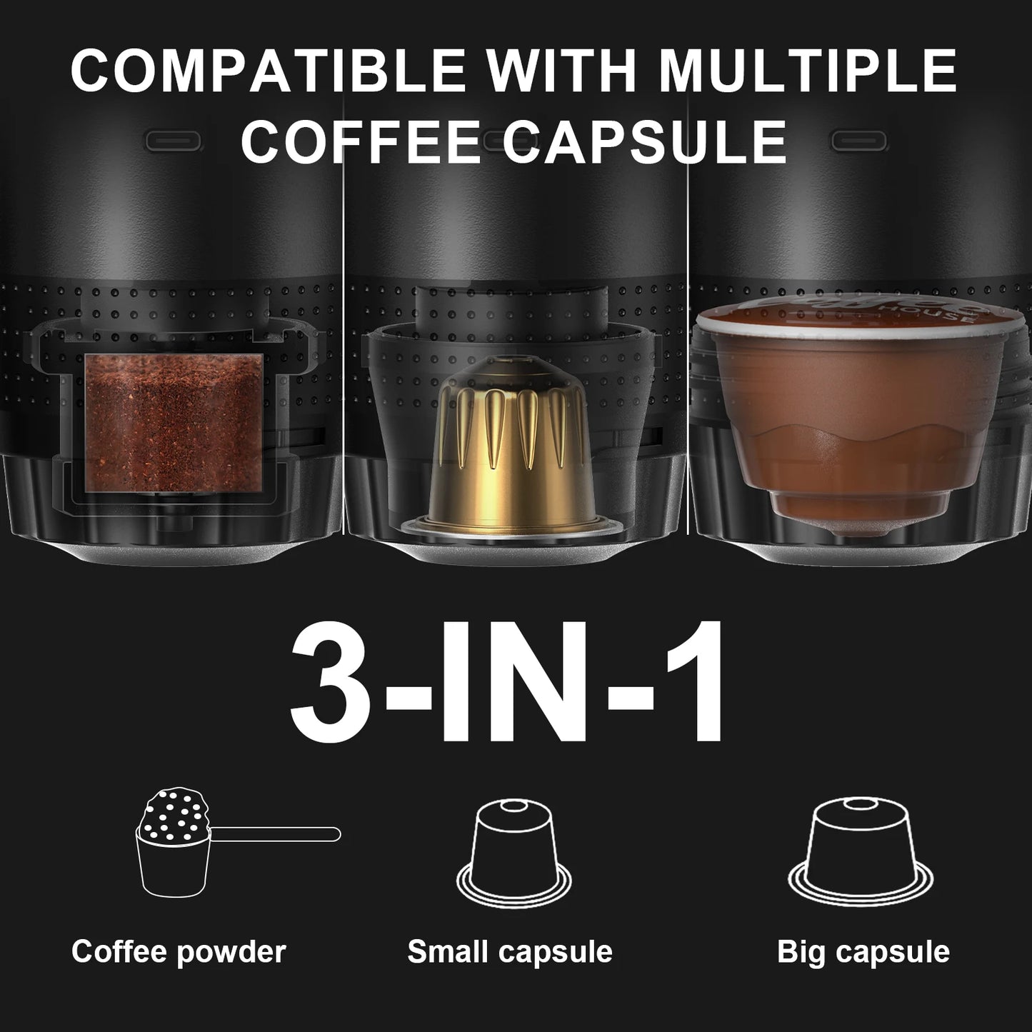 Portable 3-in-1 Espresso Coffee Maker