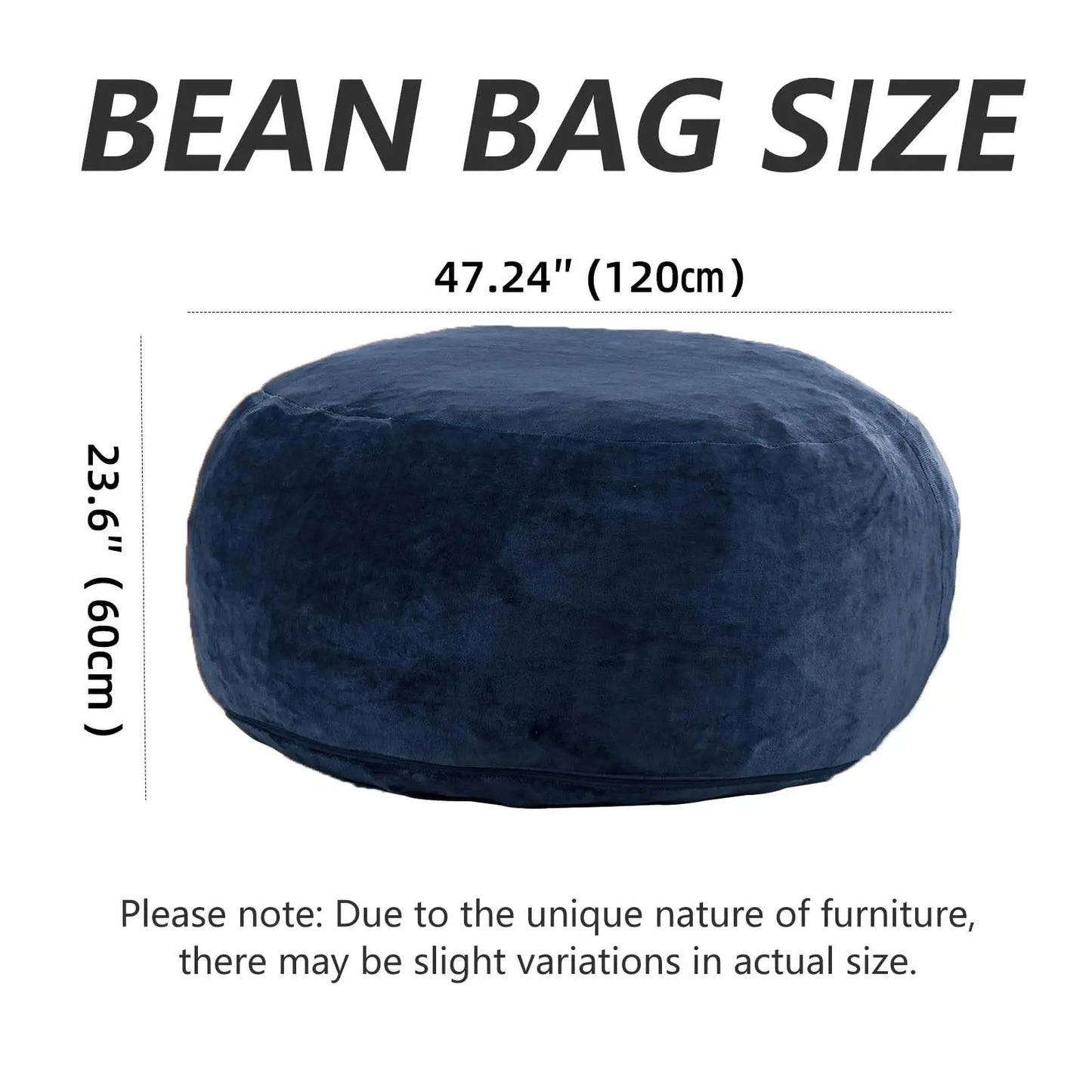 39.4 x 39.4 x 23.6-Inch Memory Foam Beanbag Chair