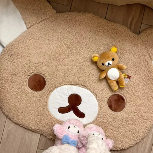 Cartoon Bear Plush Accent Rug