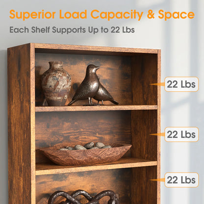 63-Inch 6-Shelf Wooden Bookcase