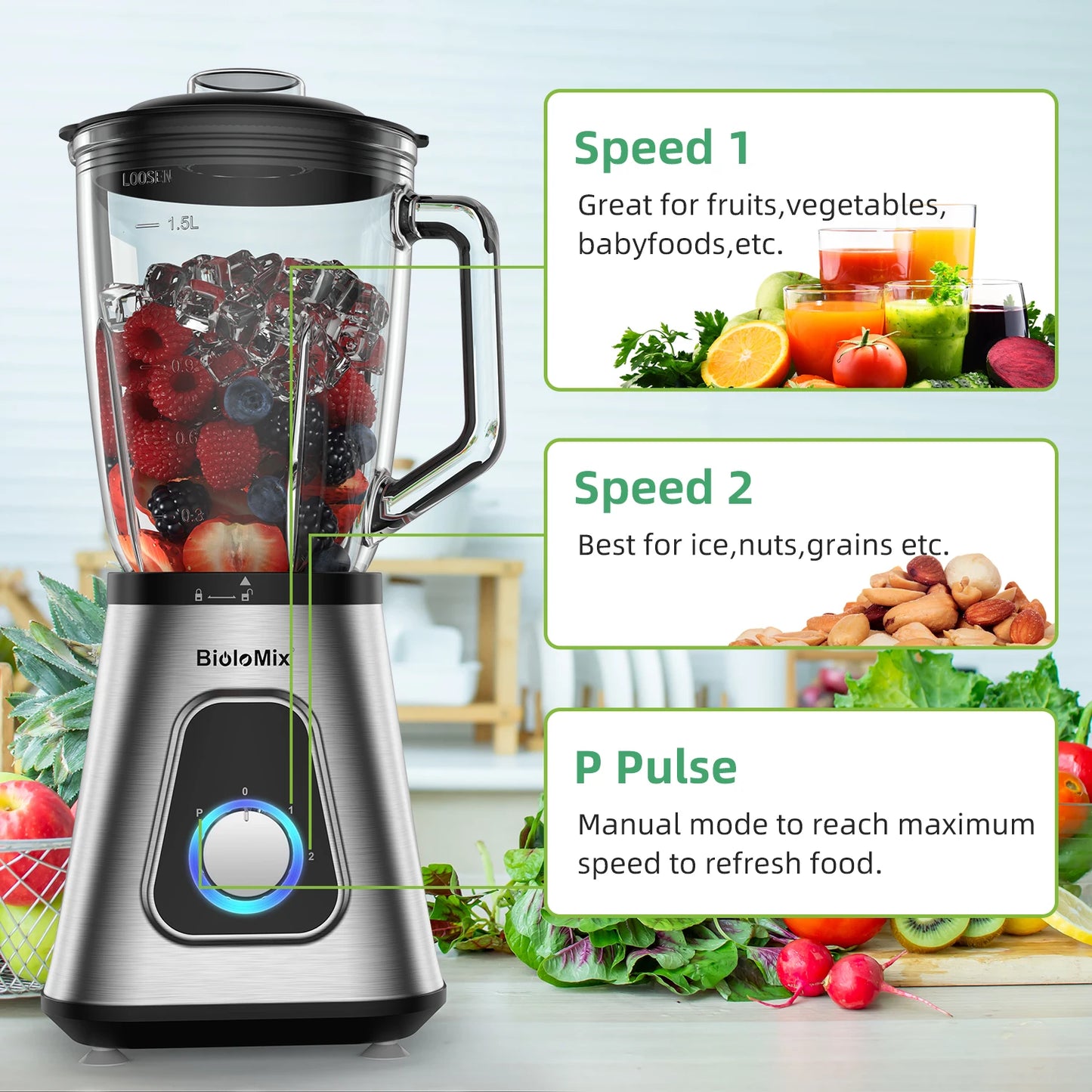 1.5-Liter 1,300-Watt Smoothie Blender