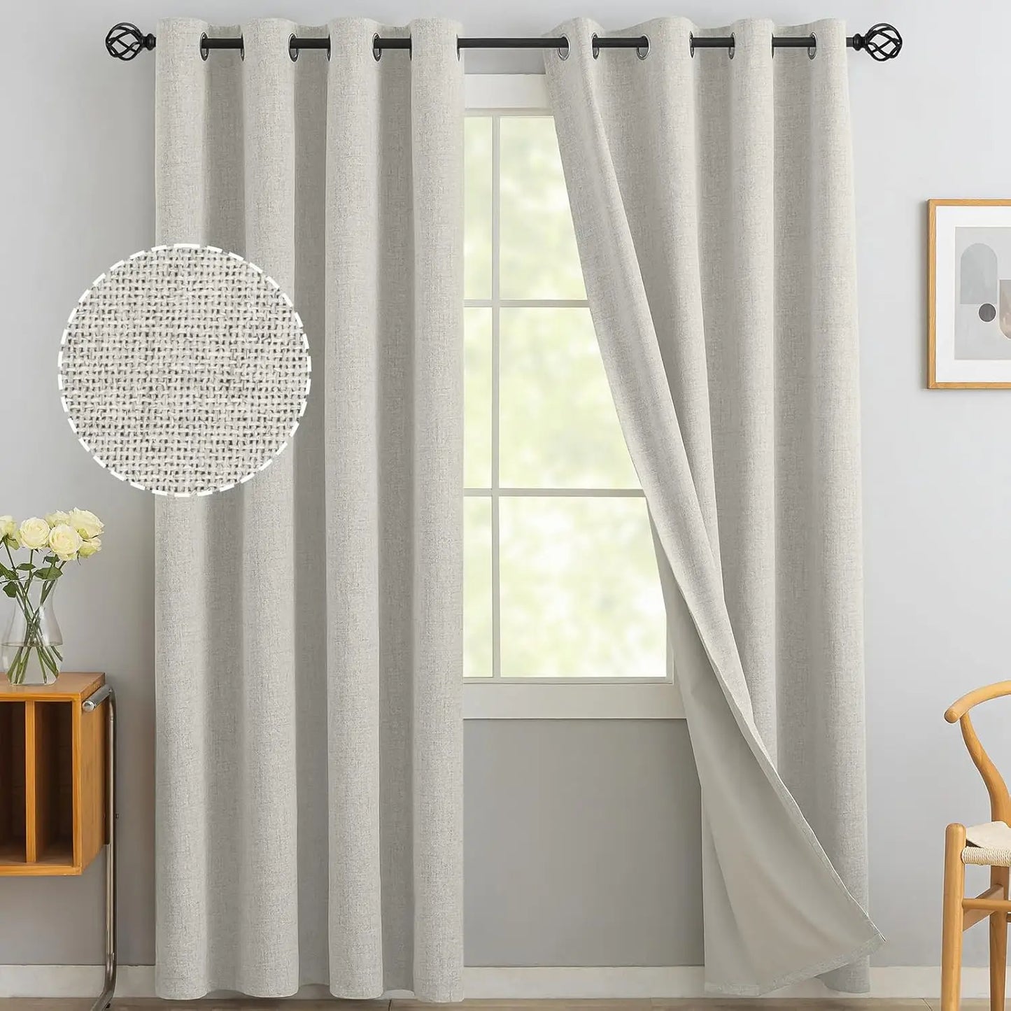 137.8-Inch Solid Blackout Curtain