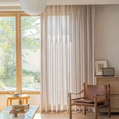 Linen-Style Sheer Curtain