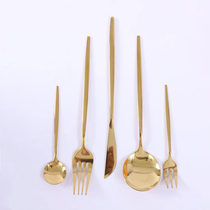 90-Piece Gold Stainless Steel Flatware Set