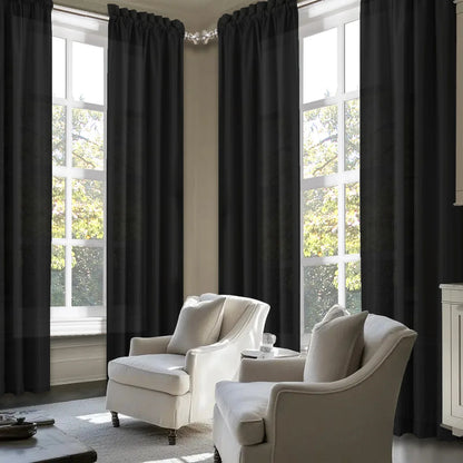 Set of 4 Light-Filtering Rod-Pocket Curtains