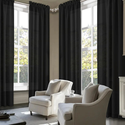 Set of 4 Light-Filtering Rod-Pocket Curtains