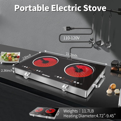 22-Inch Two-Zone 3,200-Watt Ceramic Cooktop