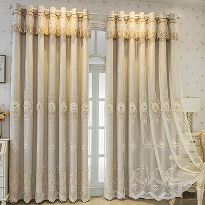 Embroidered Chenille Blackout Curtains