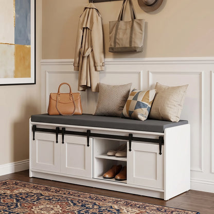 41.7-Inch Shoe Storage Bench with Cushioned Seat