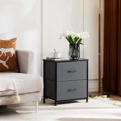 Set of 2 Fabric-Drawer Storage Cabinets