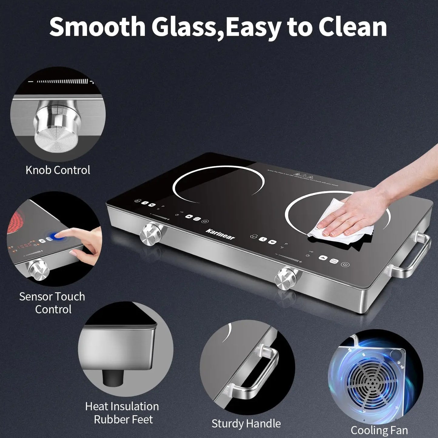 22-Inch Two-Zone 3,200-Watt Ceramic Cooktop