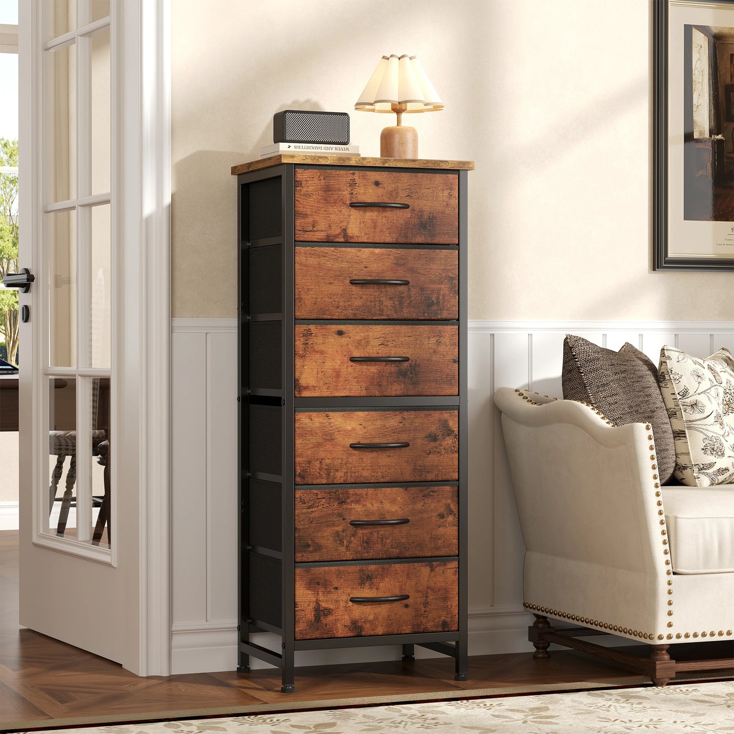 Six-Drawer Fabric Storage Dresser