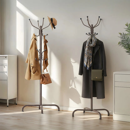 14-Hook Freestanding Metal Coat Rack