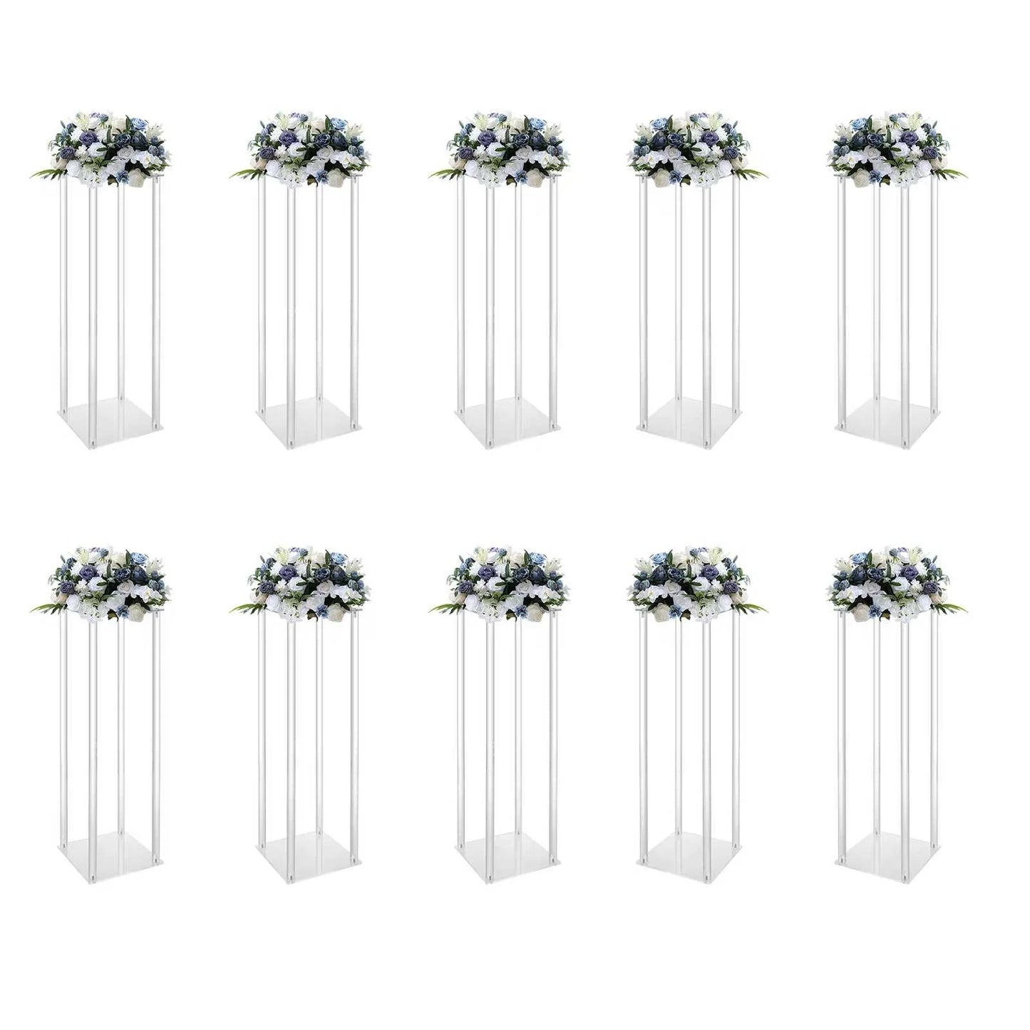Set of 10 23.6-Inch Acrylic Flower Stands