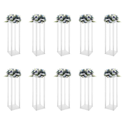 Set of 10 23.6-Inch Acrylic Flower Stands