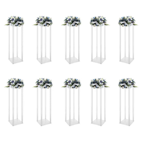Set of 10 23.6-Inch Acrylic Flower Stands