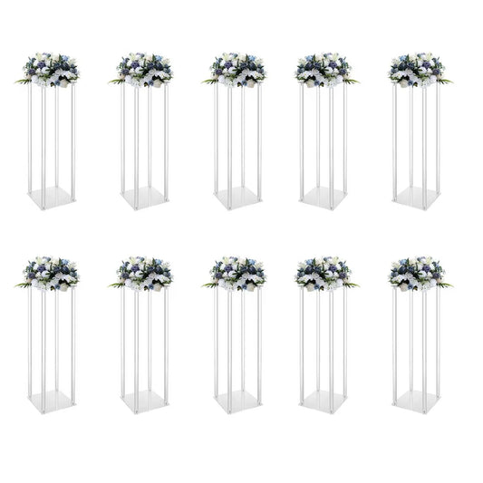Set of 10 23.6-Inch Acrylic Flower Stands