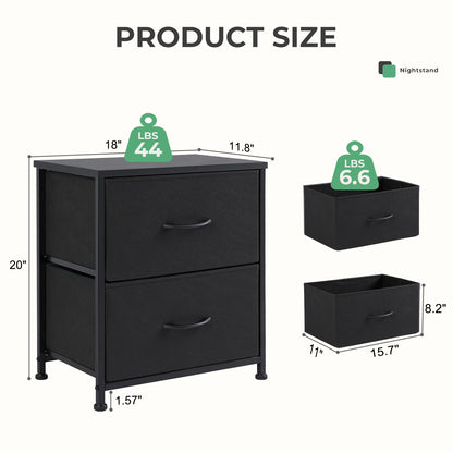 Set of 2 Fabric-Drawer Storage Cabinets