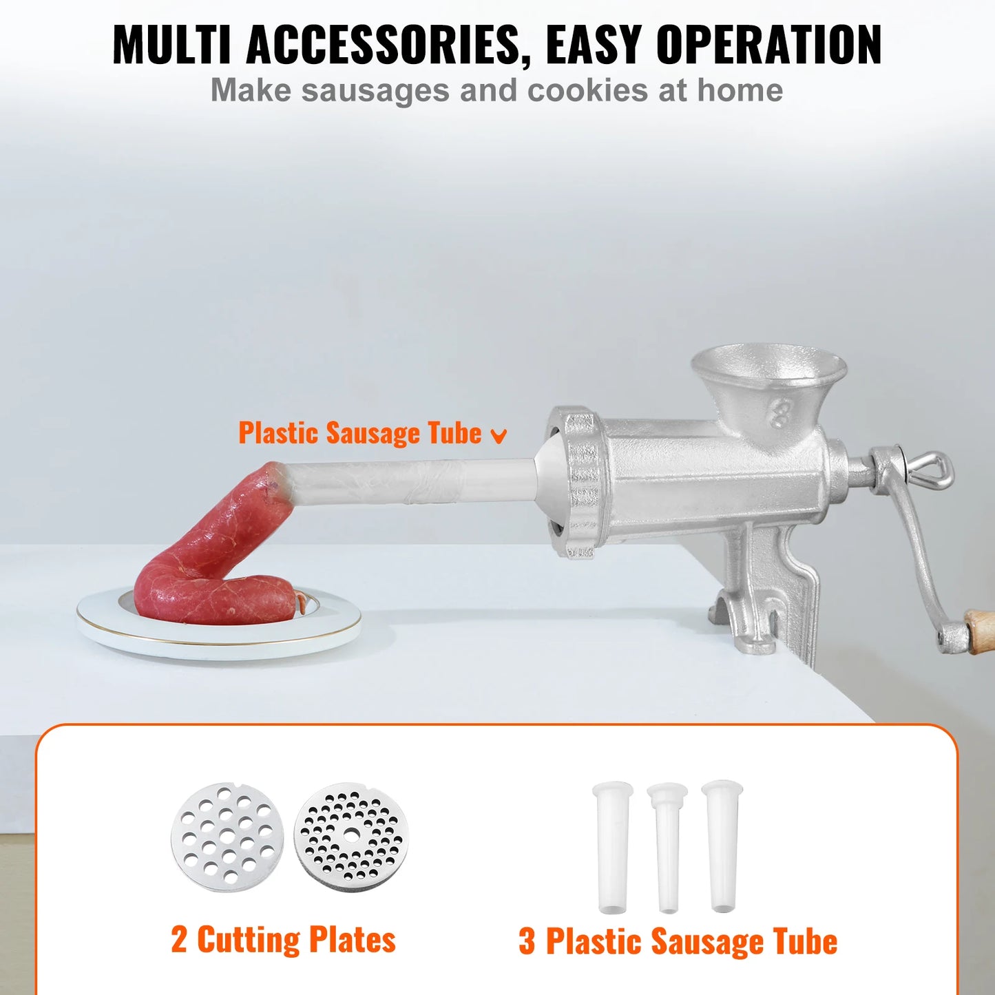 Heavy-Duty Manual Cast-Iron Meat Grinder