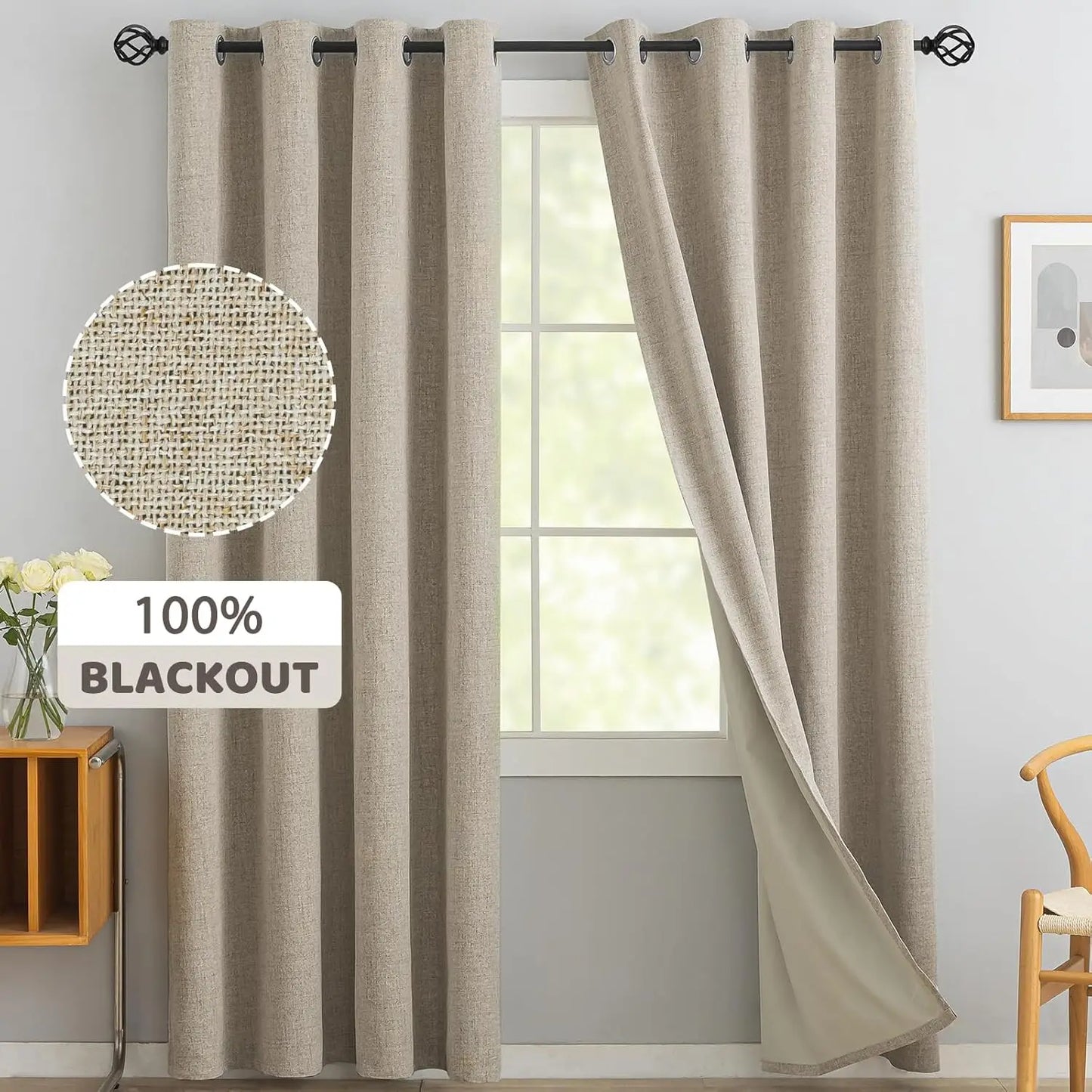 137.8-Inch Solid Blackout Curtain