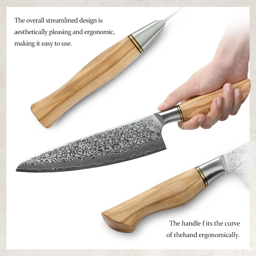 Damascus Steel Kitchen Knife Set