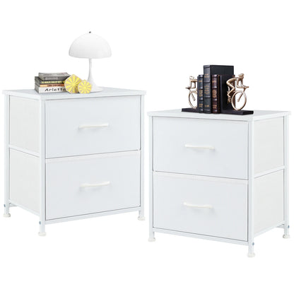 Set of 2 Fabric-Drawer Storage Cabinets