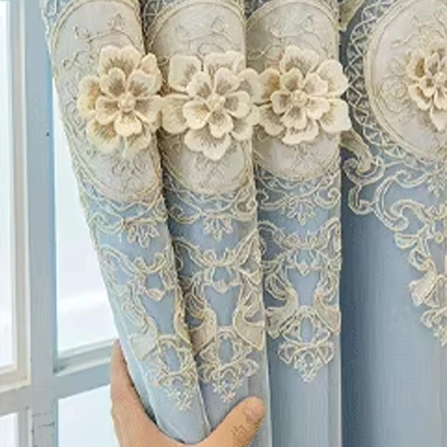 Embroidered Chenille Blackout Curtains