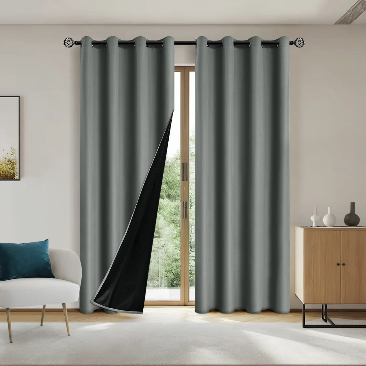Solid Blackout Grommet Curtain