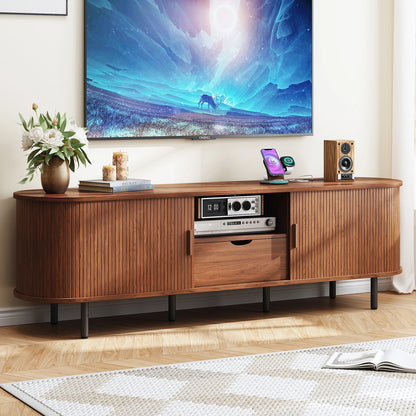 69-Inch TV Stand with Power Outlet and Storage