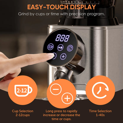 48-Setting Electric Conical Burr Coffee Grinder