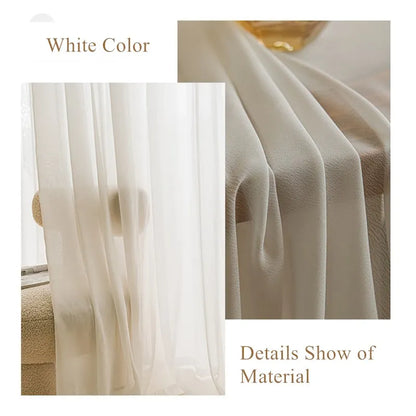 122-Inch White Sheer Curtain