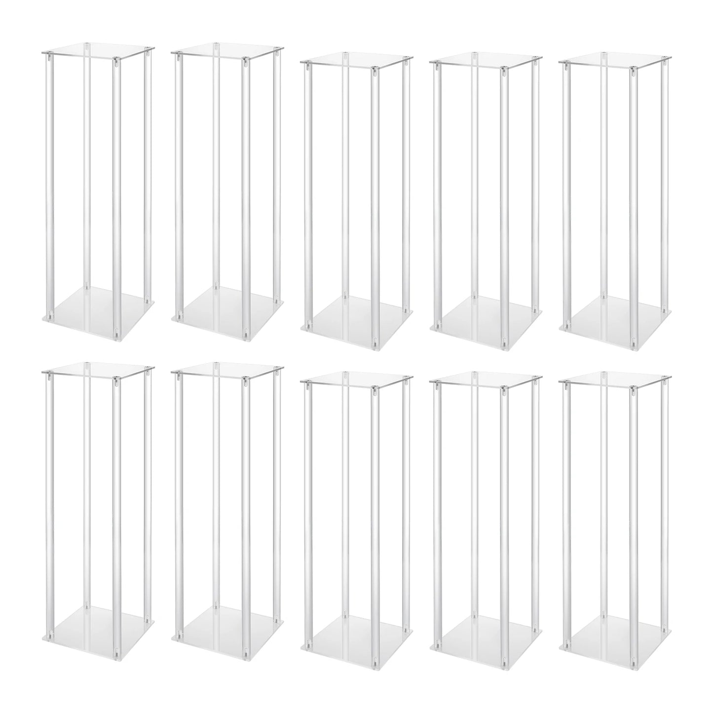 Set of 10 23.6-Inch Acrylic Flower Stands