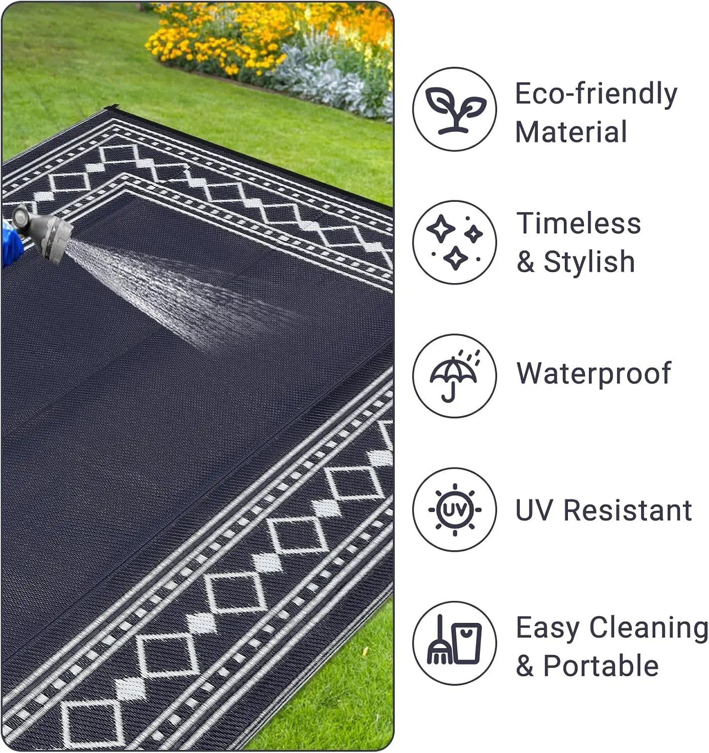 Reversible Waterproof Straw Rug