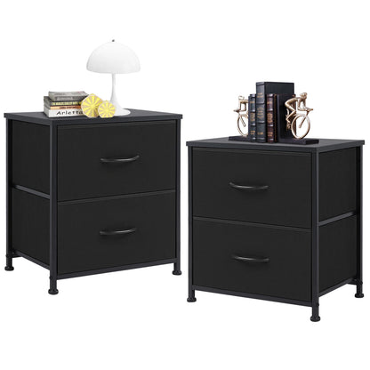 Set of 2 Fabric-Drawer Storage Cabinets