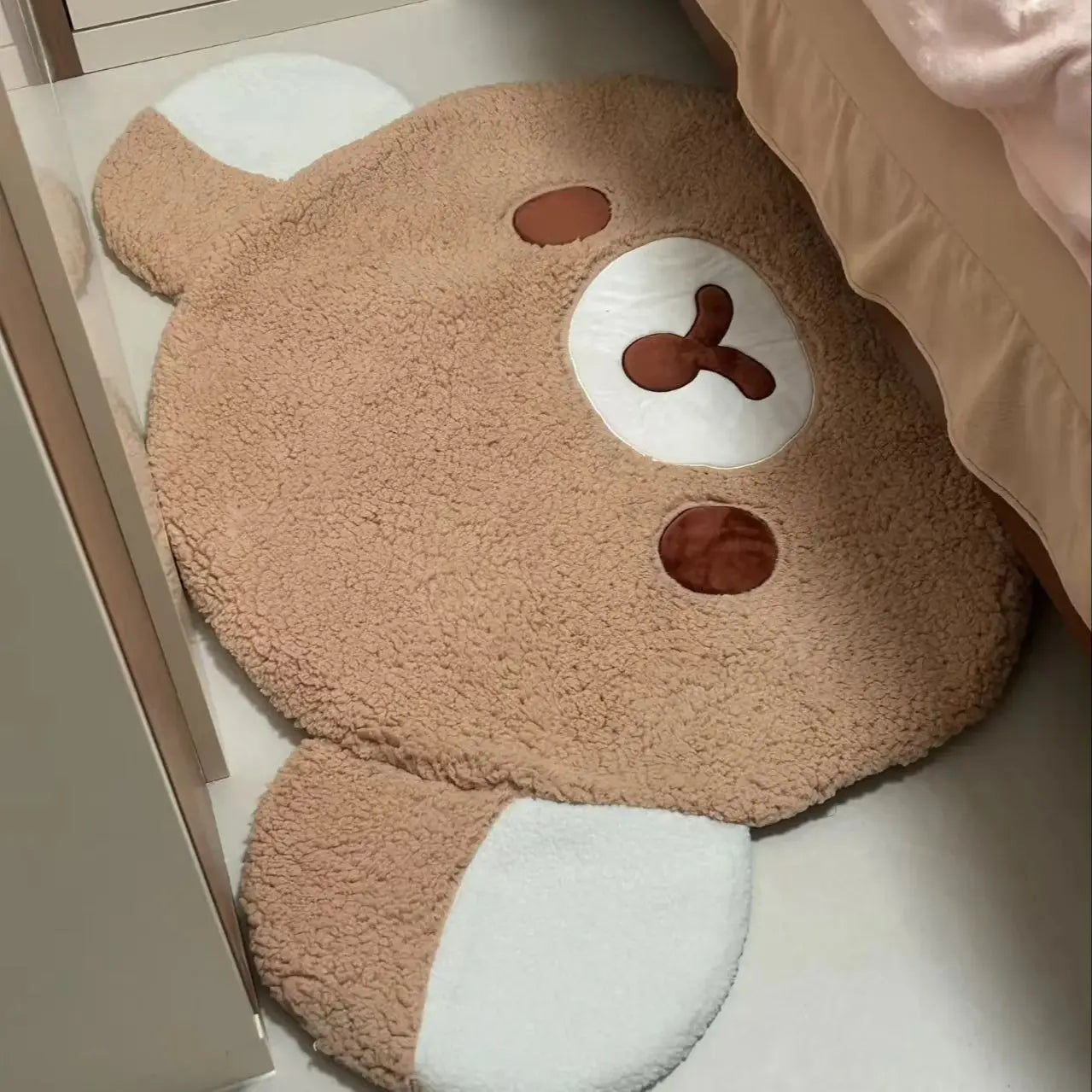 Cartoon Bear Plush Accent Rug