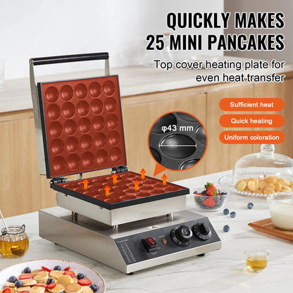 25-Piece Mini Pancake and Waffle Maker
