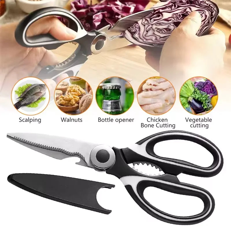 Heavy-Duty Stainless Steel Kitchen Scissors