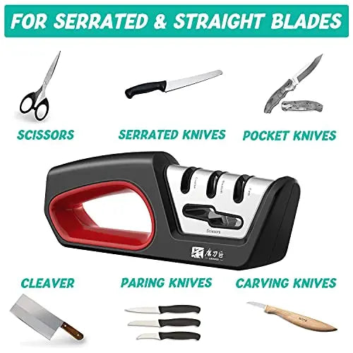 Four-Stage Knife and Scissor Sharpener