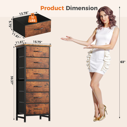 Six-Drawer Fabric Storage Dresser