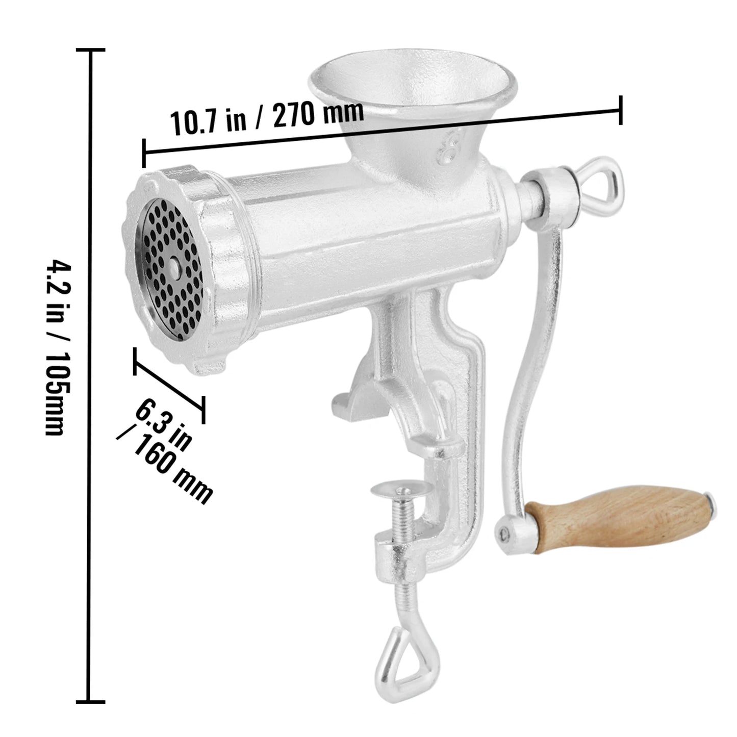 Heavy-Duty Manual Cast-Iron Meat Grinder