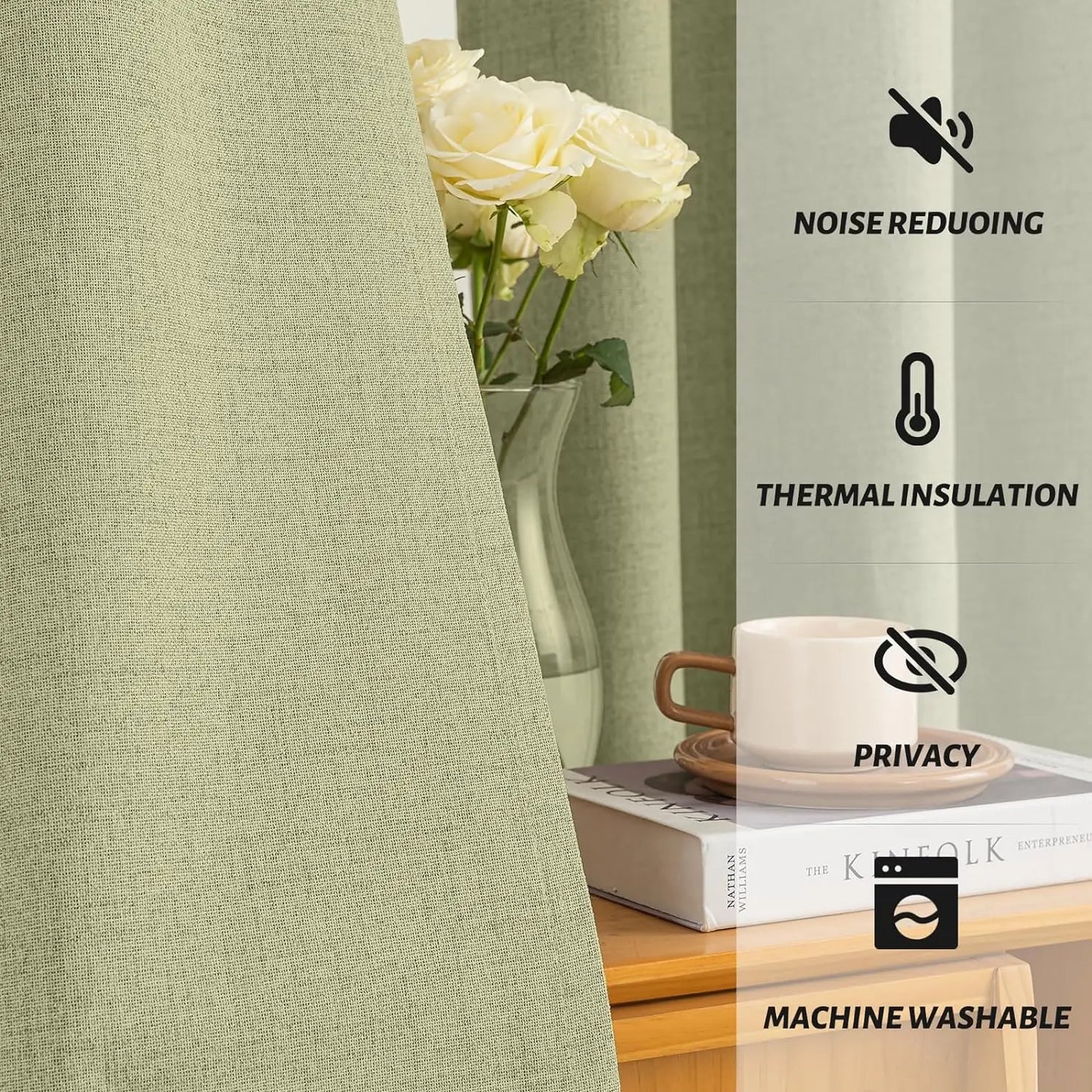 137.8-Inch Solid Blackout Curtain