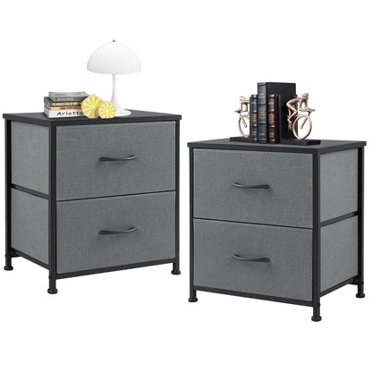 Set of 2 Fabric-Drawer Storage Cabinets