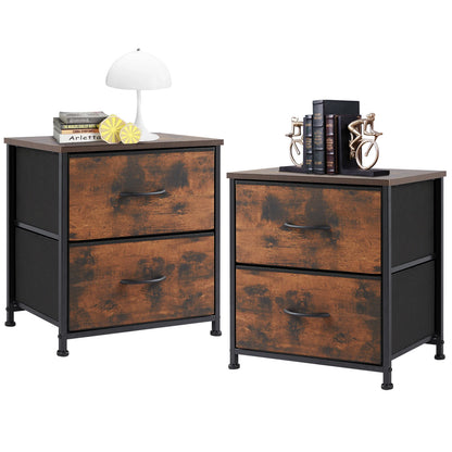 Set of 2 Fabric-Drawer Storage Cabinets
