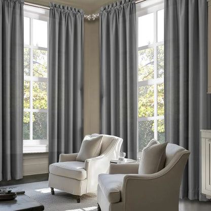 Set of 4 Light-Filtering Rod-Pocket Curtains