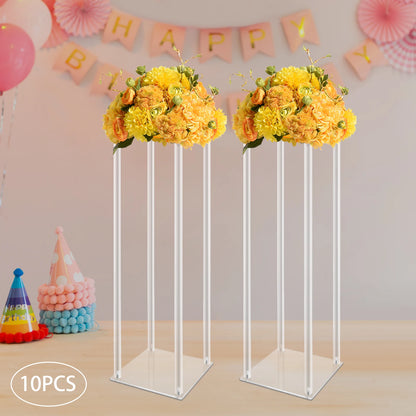 Set of 10 23.6-Inch Acrylic Flower Stands