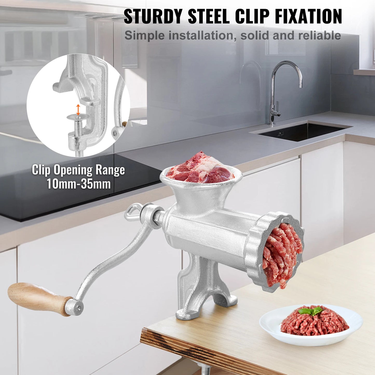 Heavy-Duty Manual Cast-Iron Meat Grinder