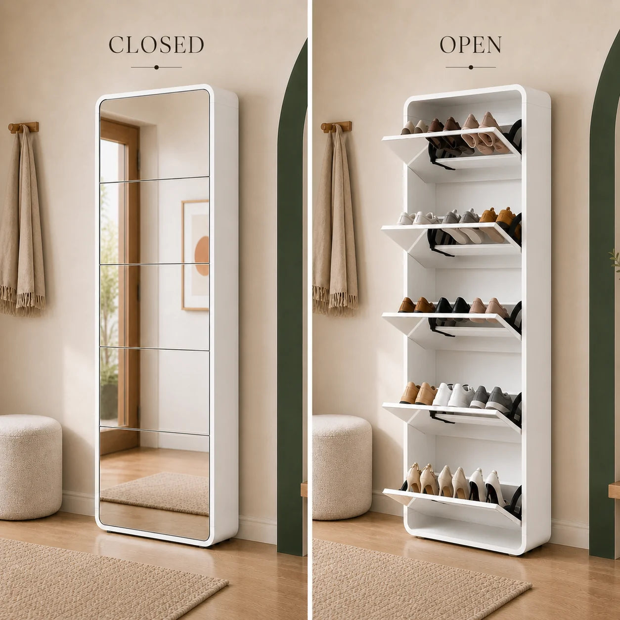 Orenovia Haven — closed and open comparison